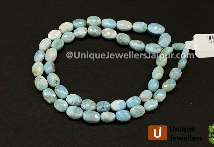 Larimar Faceted Oval Beads