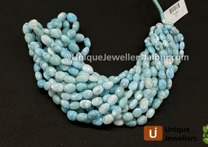 Larimar Faceted Oval Beads