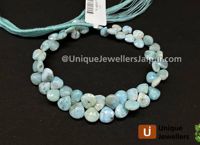 Larimar Faceted Heart Beads