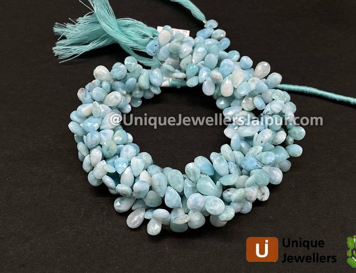 Larimar Faceted Pear Beads