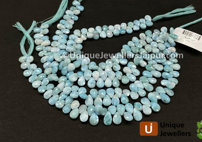 Larimar Faceted Pear Beads