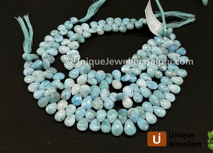 Larimar Far Faceted Pear Beads