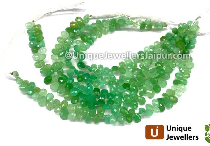 Chrysoprase Shaded Faceted Pear Beads