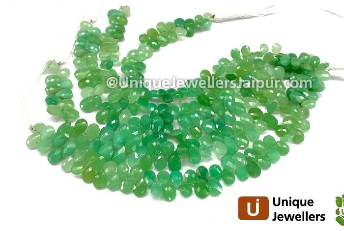 Chrysoprase Shaded Faceted Pear Beads