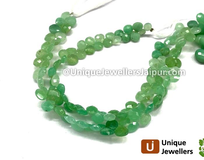 Chrysoprase Shaded Faceted Heart Beads