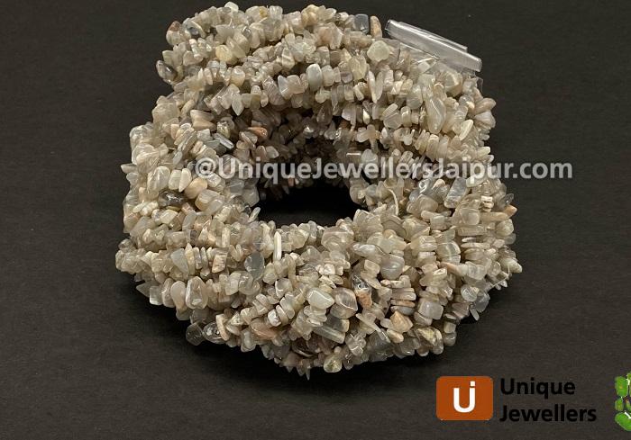 Grey Moonstone Uncut Chips Beads