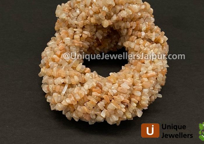 Peach Moonstone Uncut Chips Beads