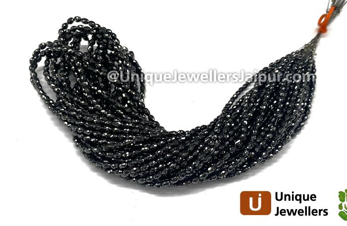 Black Diamond Faceted Barrel Beads