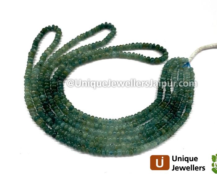 Grandidierite Shaded Smooth Roundelle Beads