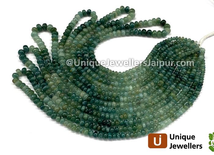 Grandidierite Shaded Smooth Roundelle Beads