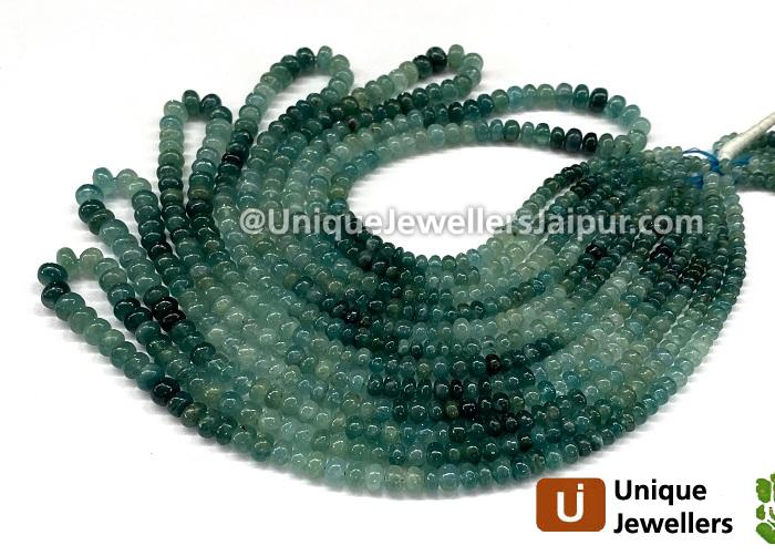 Grandidierite Shaded Smooth Roundelle Beads