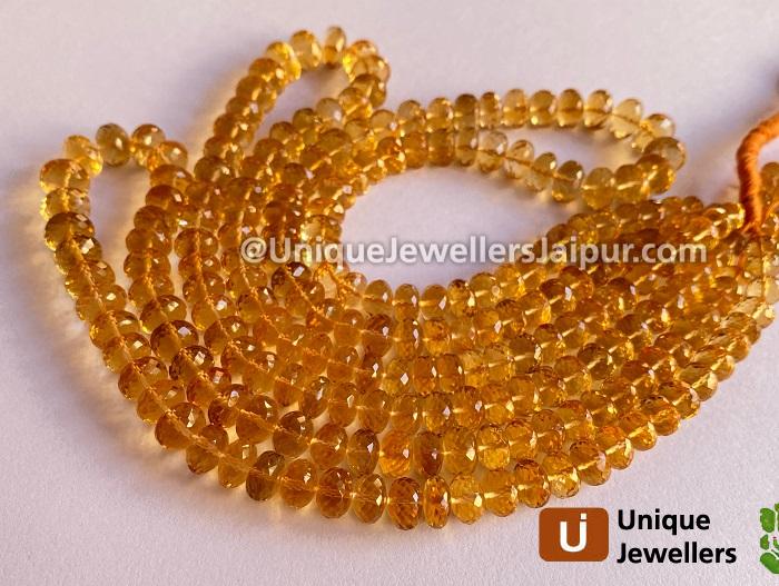 Citrine Far Faceted Roundelle Beads