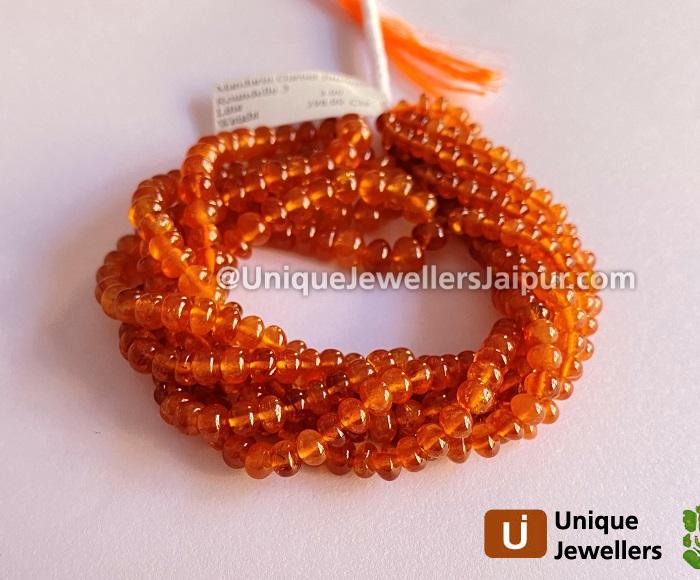 Mandarin Garnet Smooth Roundelle Beads