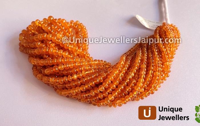 Mandarin Garnet Smooth Roundelle Beads