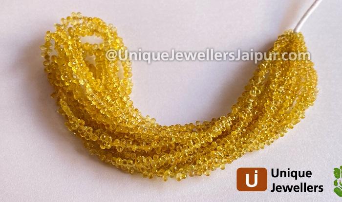Yellow Songea Sapphire Faceted Drop Beads