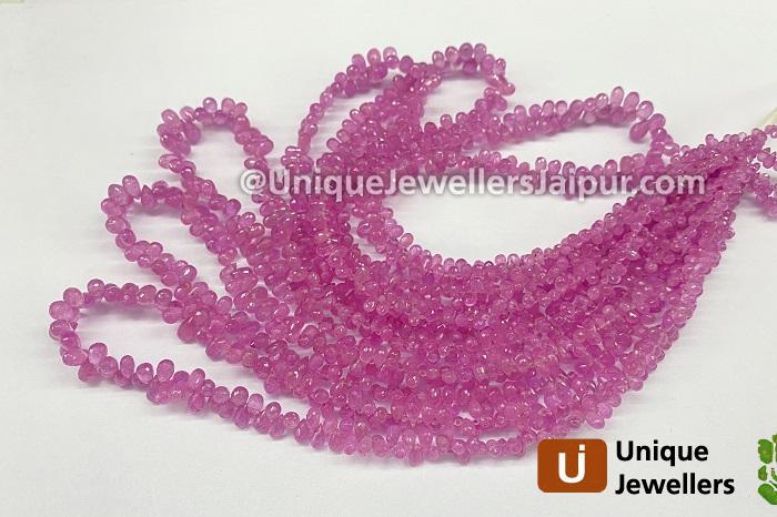 Pink Sapphire Faceted Drop Beads