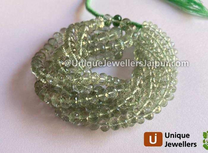 Green Amethyst Faceted Roundelle Beads