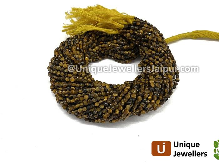 Tiger Eye Faceted Coin Beads