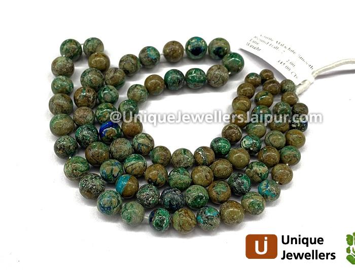 Azurite Malachite Smooth Round Balls Beads