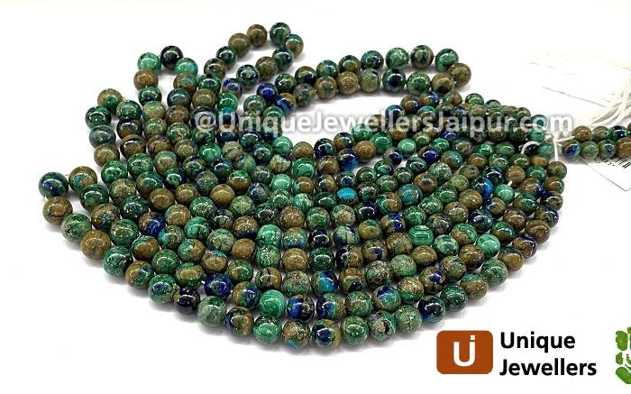 Azurite Malachite Smooth Round Balls Beads