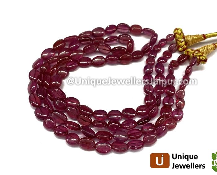 Ruby Smooth Oval Beads