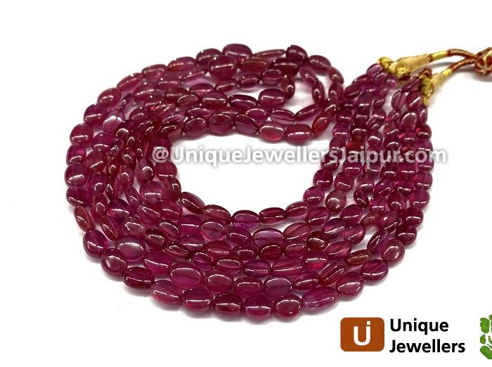 Ruby Smooth Oval Beads