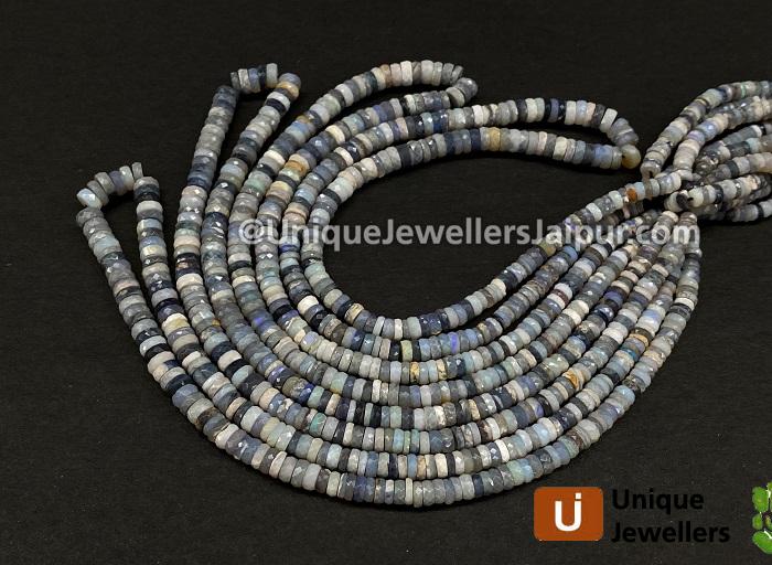 Australian Opal Faceted Tyre Beads