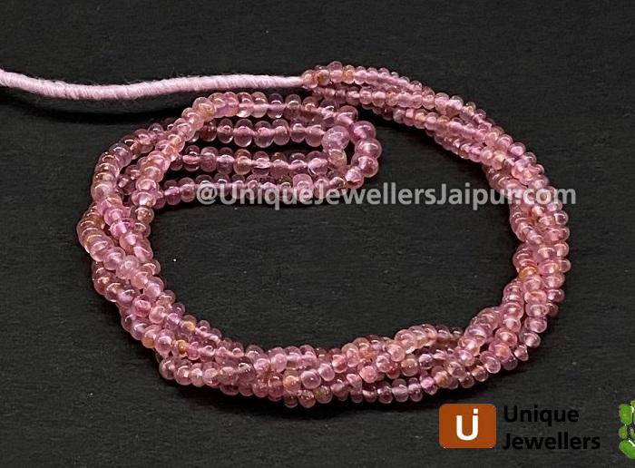 Pink Spinel Smooth Roundelle Beads