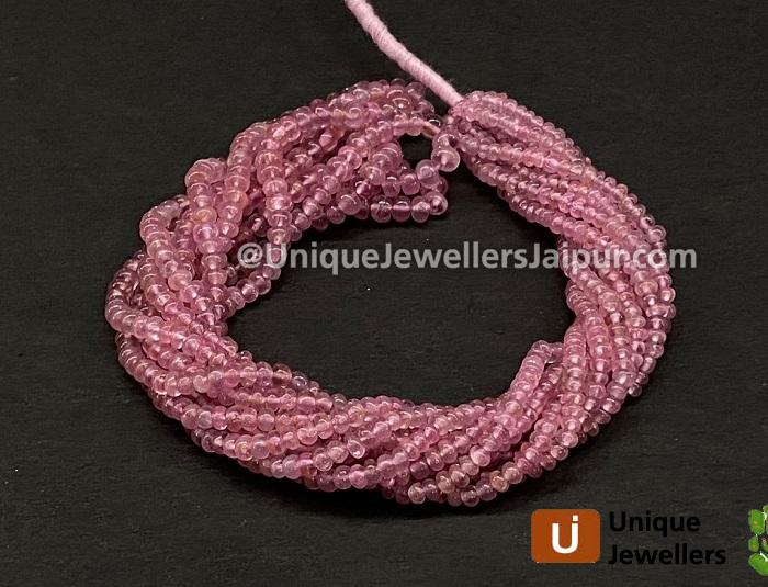 Pink Spinel Smooth Roundelle Beads