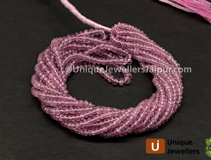 Pink Spinel Smooth Roundelle Beads