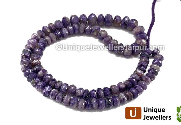 Charoite Faceted Roundelle Beads