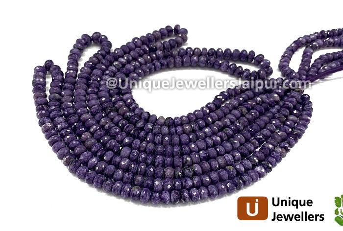 Charoite Faceted Roundelle Beads