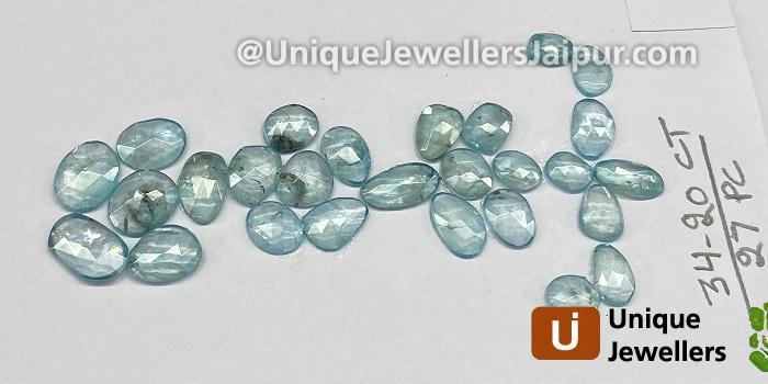 Natural Blue Zircon Rose Cut Slices