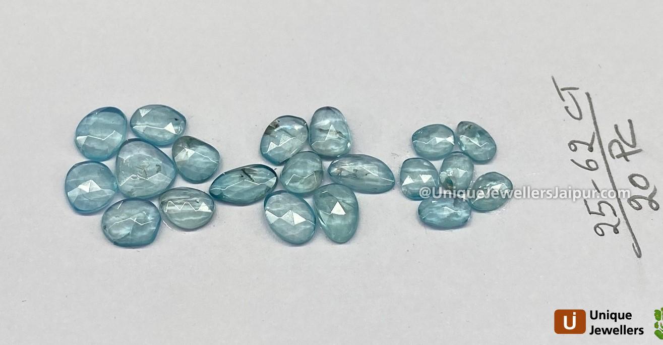 Natural Blue Zircon Rose Cut Slices