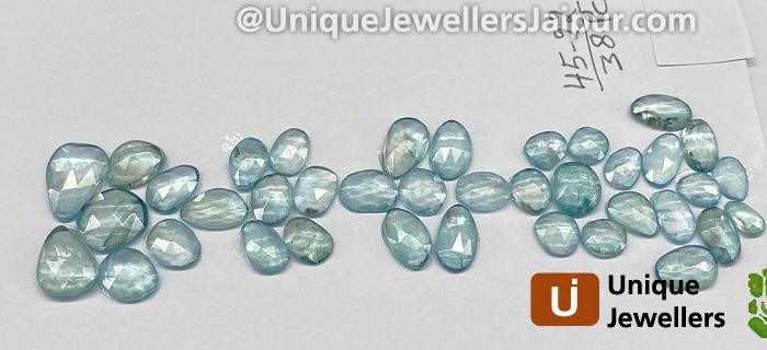 Natural Blue Zircon Rose Cut Slices