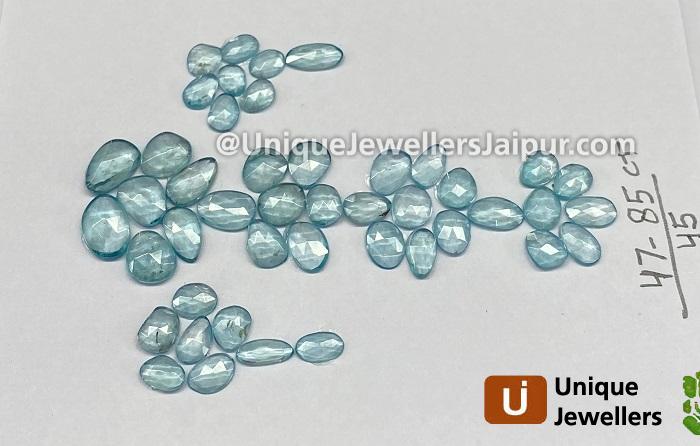 Natural Blue Zircon Rose Cut Slices