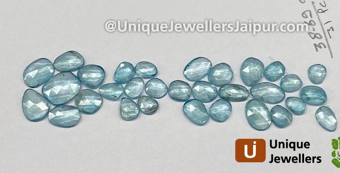 Natural Blue Zircon Rose Cut Slices