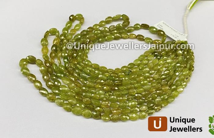 Sphene Faceted Oval Beads