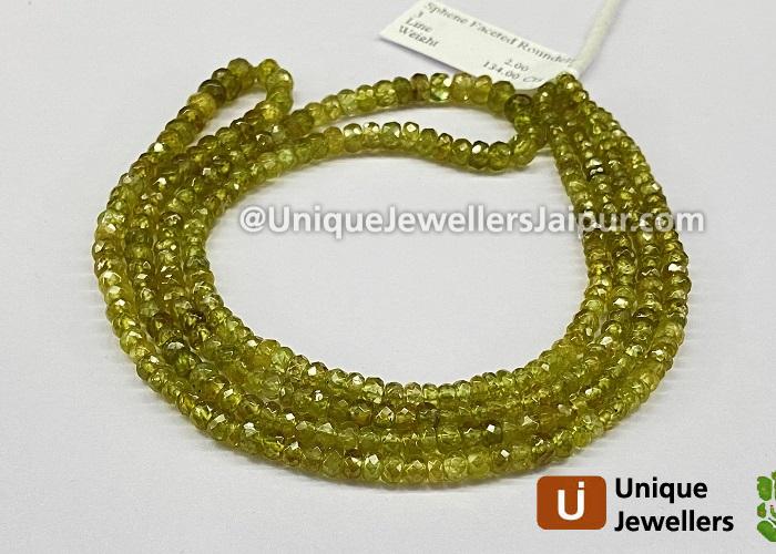 Sphene Faceted Roundelle Beads