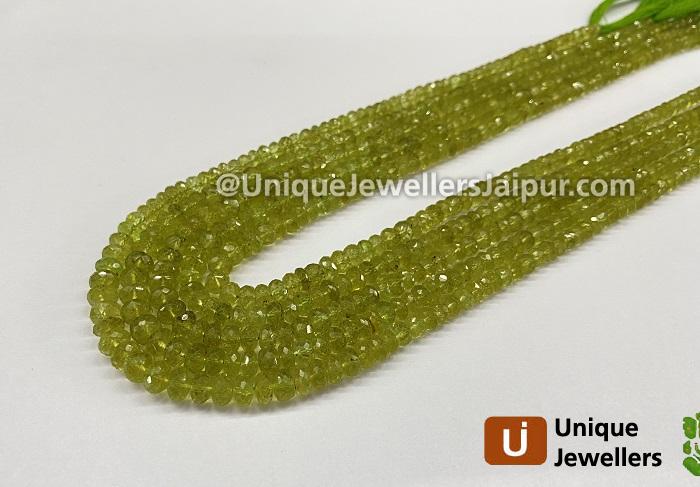 Grossular Garnet Faceted Roundelle Beads