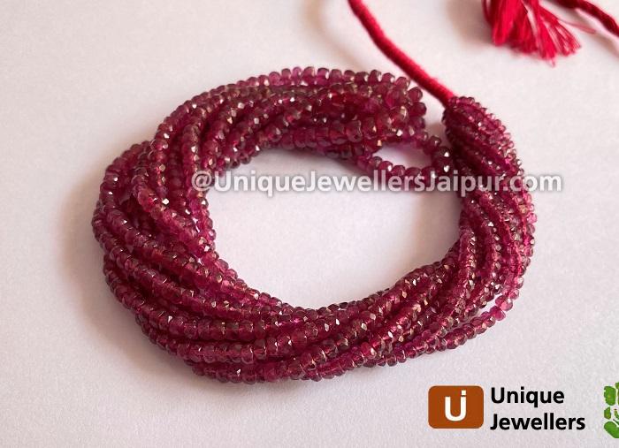 Rubellite Tourmaline Faceted Roundelle Beads