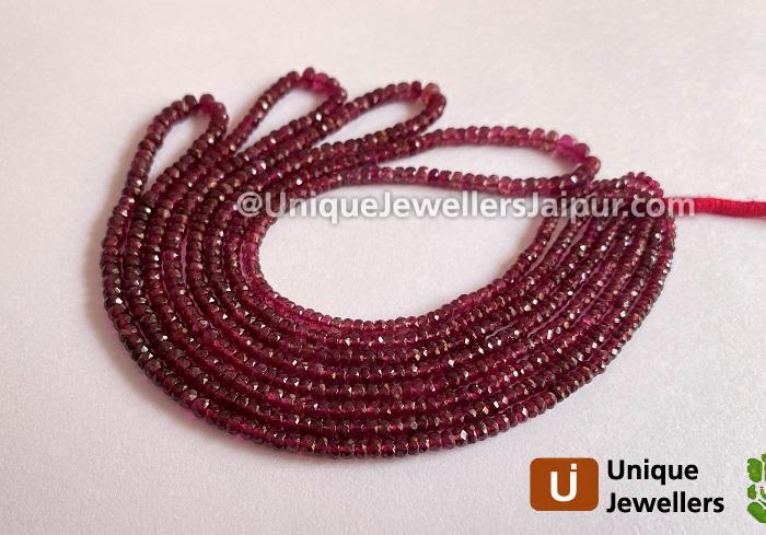 Rubellite Tourmaline Faceted Roundelle Beads