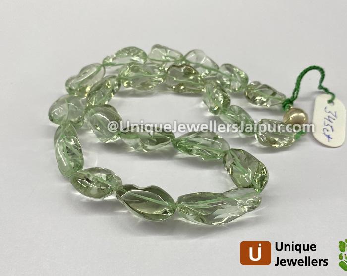 Green Amethyst Smooth Irregular Nugget Beads