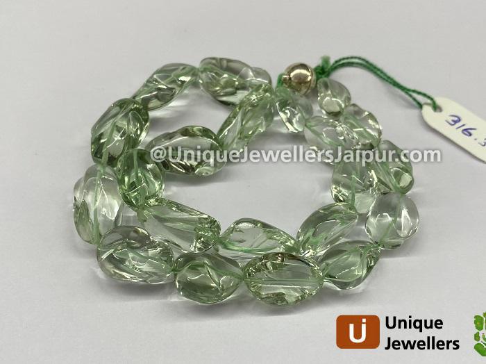 Green Amethyst Smooth Irregular Nugget Beads