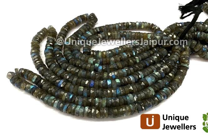 Labradorite Faceted Tyre Beads