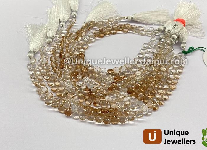 Brown Imperial Topaz Faceted Heart Beads