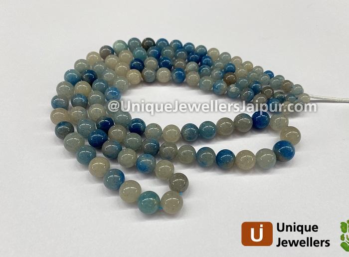 Blue Lazulite In Quartz Round Balls Beads