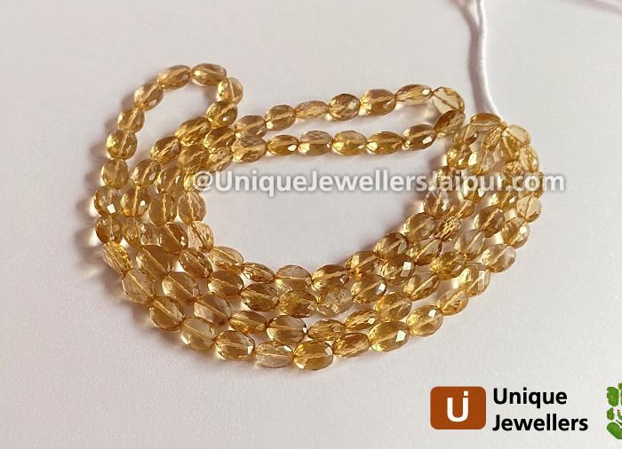 Champagne Citrine Faceted Oval Beads