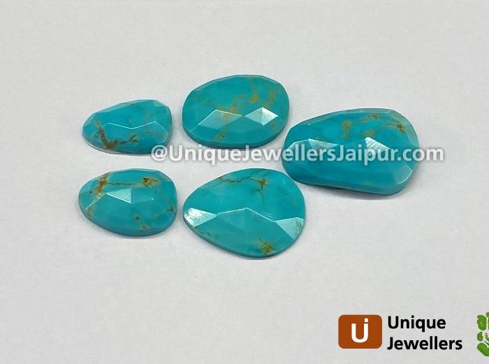 Golden Spiderweb Turquoise Rose Cut Slices