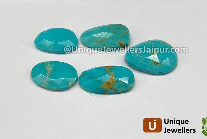 Golden Spiderweb Turquoise Rose Cut Slices